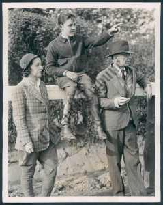 Jockey IRA "BABE" HANFORD with HOF trainer, Max Hirsch and daughter, Mary Hirsch. 